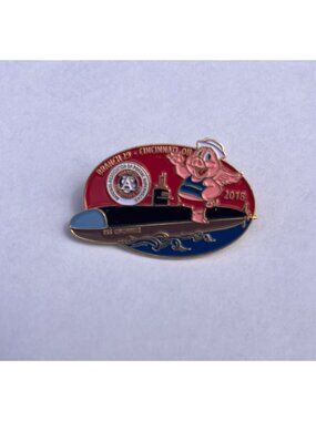 Vintage Branch 29 Cincinnati OH 2018 USS Cincinnati Flying Pig NAPS Enamel Lapel